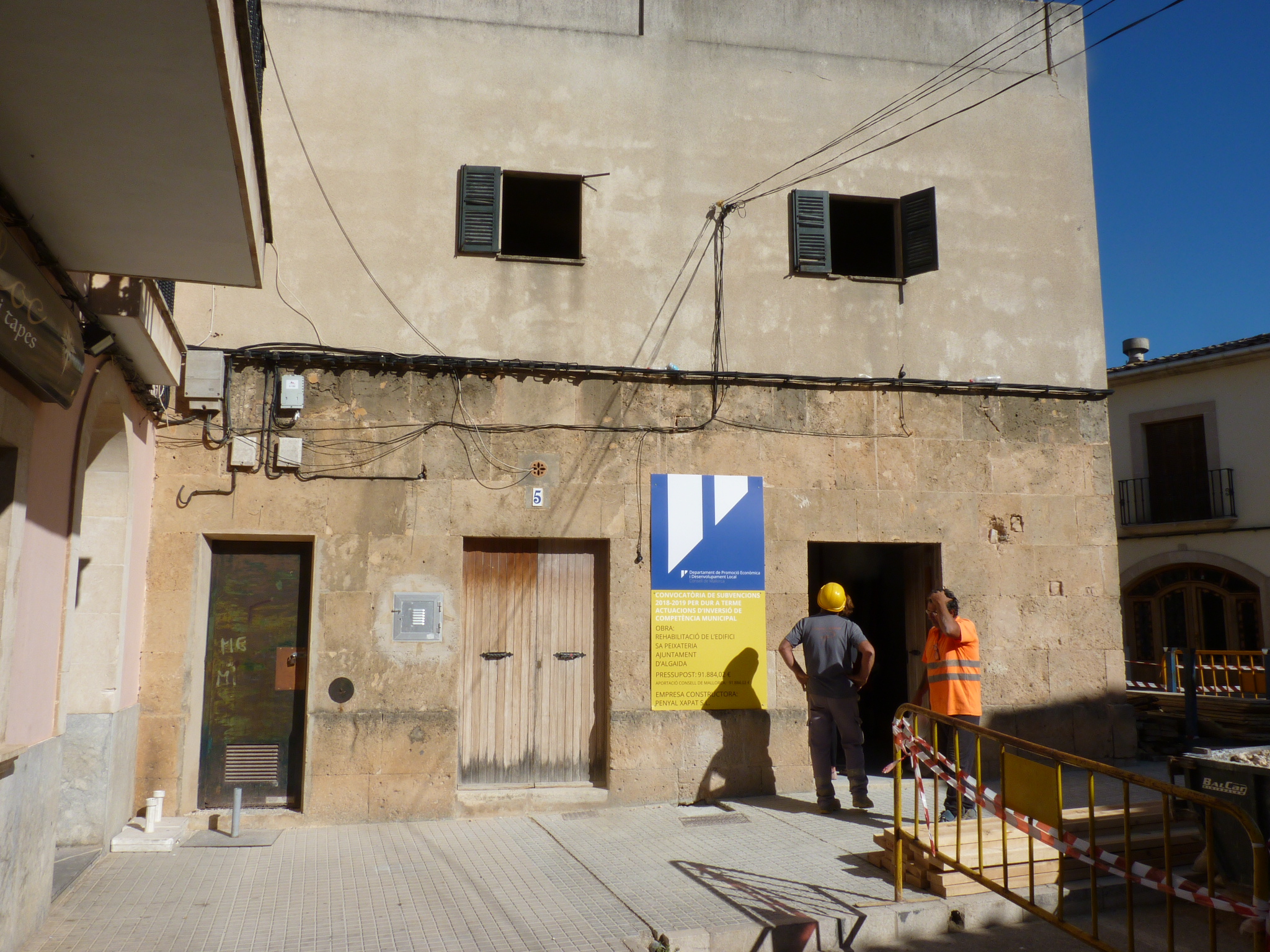 Algaida rehabilita l'edifici de sa Peixateria gràcies a una subvenció de 91.800 € del Consell.