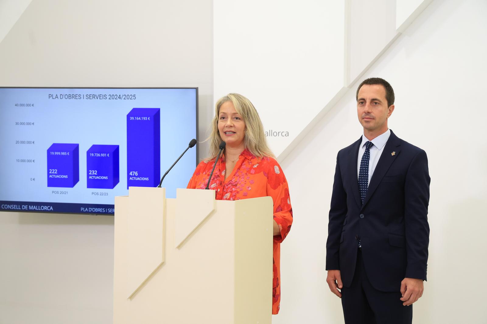 El president Galmés i las consellera Amate han presentat el Pla d'Obres i Serveis 2024/2025
