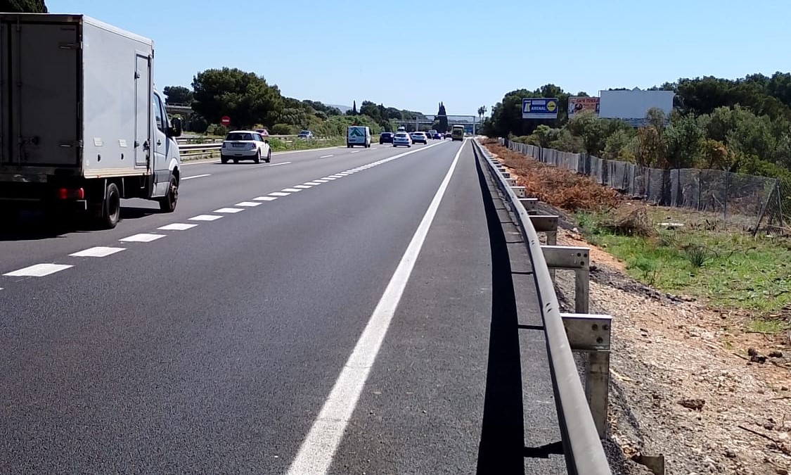 El nuevo vial conecta la salida del aeroporto con la salida 8 de Can Pastilla.