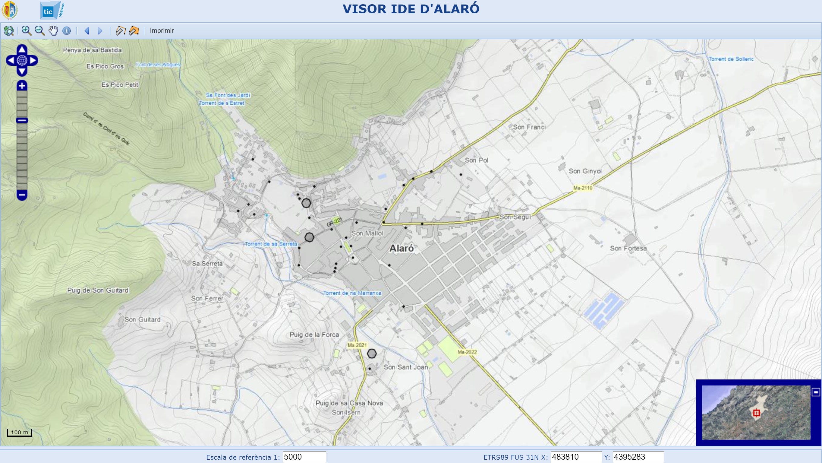 Un exemple del mapa d'Alaró.