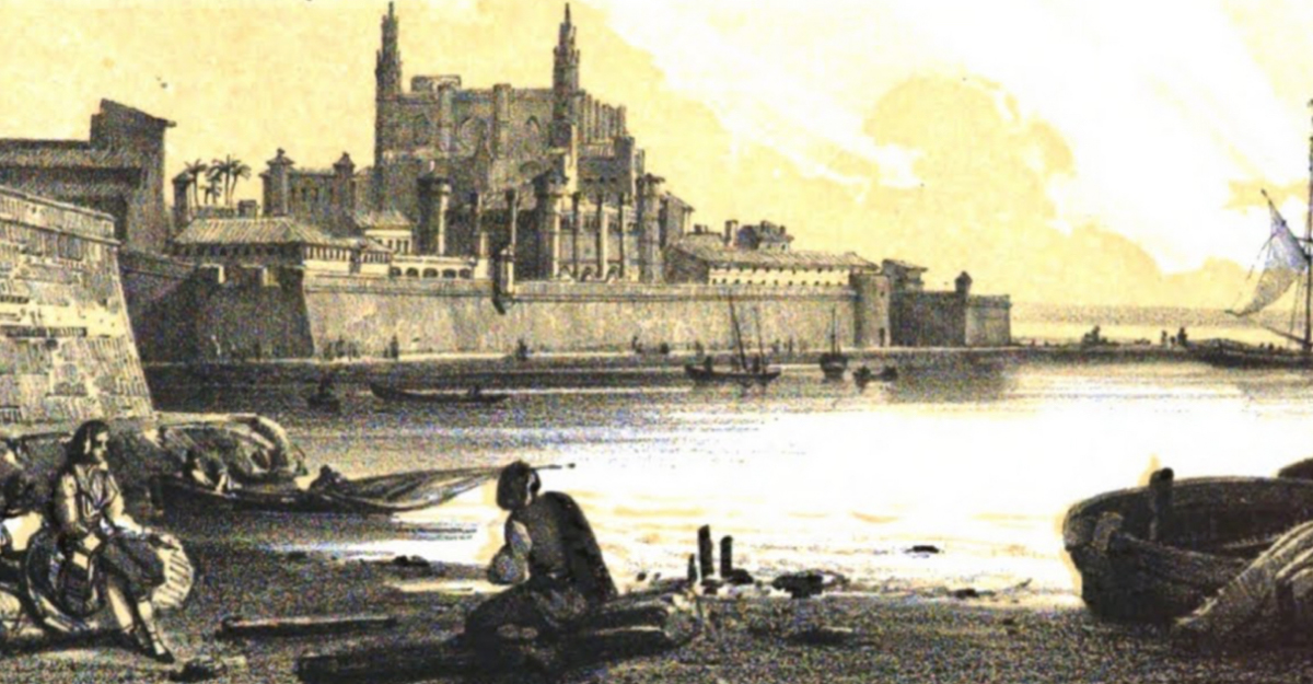 Ilustración del libro de viajes <i>Souvenirs d’un voyage d’art a l’ile de Majorque</i> de Jean J.B. Laurens, 1839