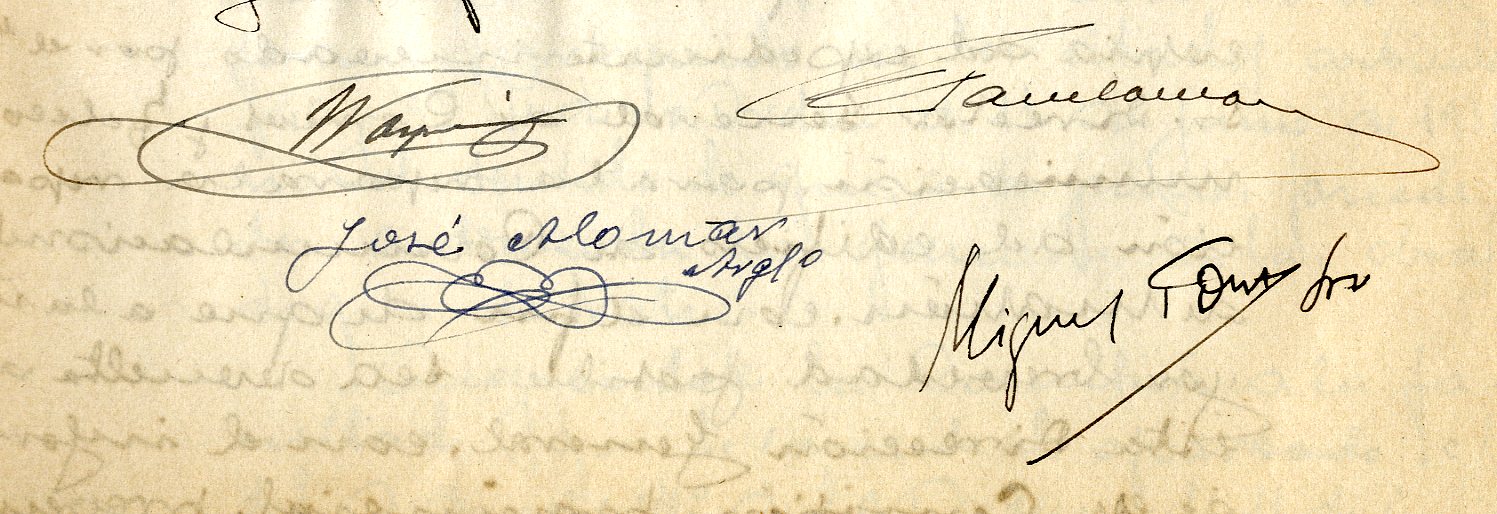 XII-728/2 Detalle de las firmas del acta de constitución (1939)